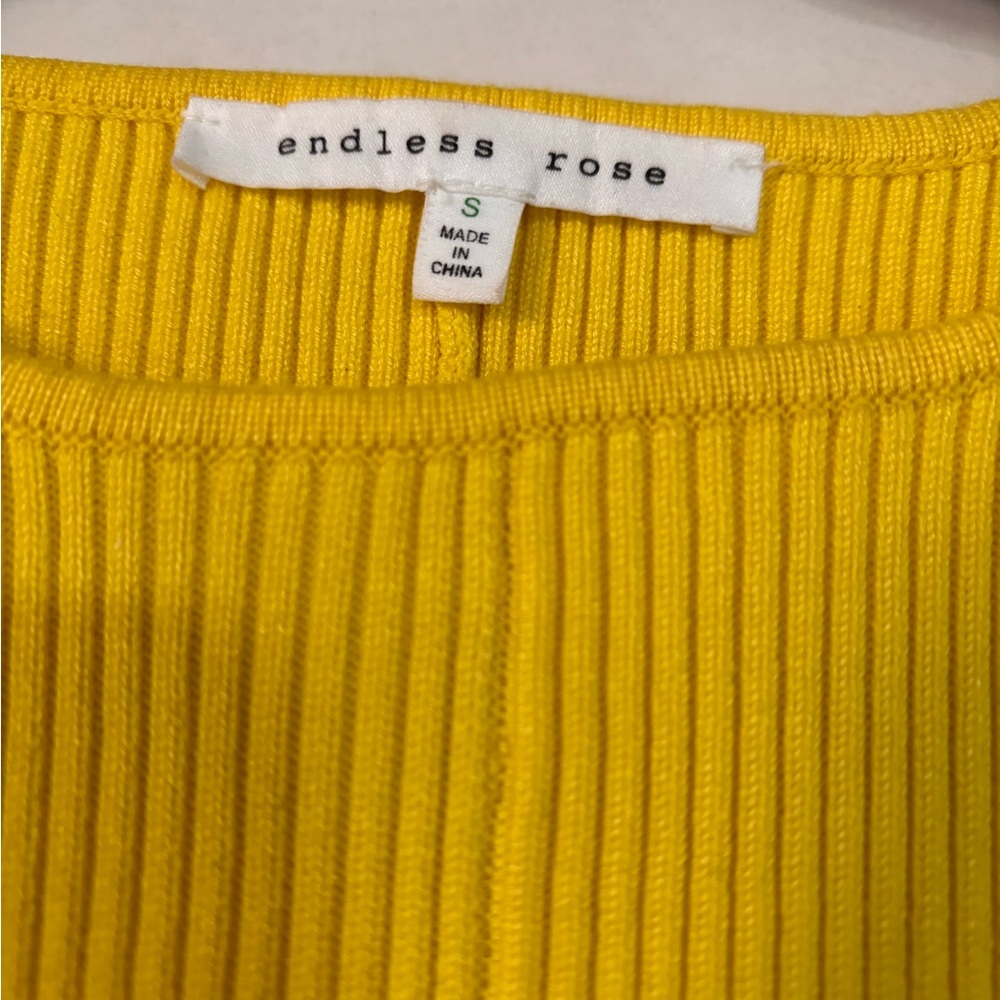 Endless Rose Vibrant Yellow Ribbed Top - Picture 2 of 2